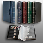 Prophila_Collection_60_Schwarze_Seiten_Briefmarkenalbum_wattiert_mit_Kassette_blau