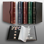 Prophila_Collection_60_Schwarze_Seiten_Briefmarkenalbum_wattiert_mit_Kassette_rot