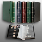 Prophila_Collection_60_Schwarze_Seiten_Briefmarkenalbum_wattiert_mit_Kassette_grün