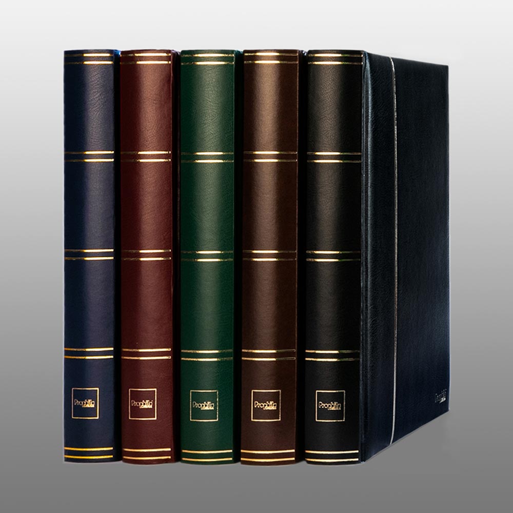 Prophila Collection 64 weie Seiten Luxus Briefmarkenalbum Einsteckbuch wattierter roter Einband