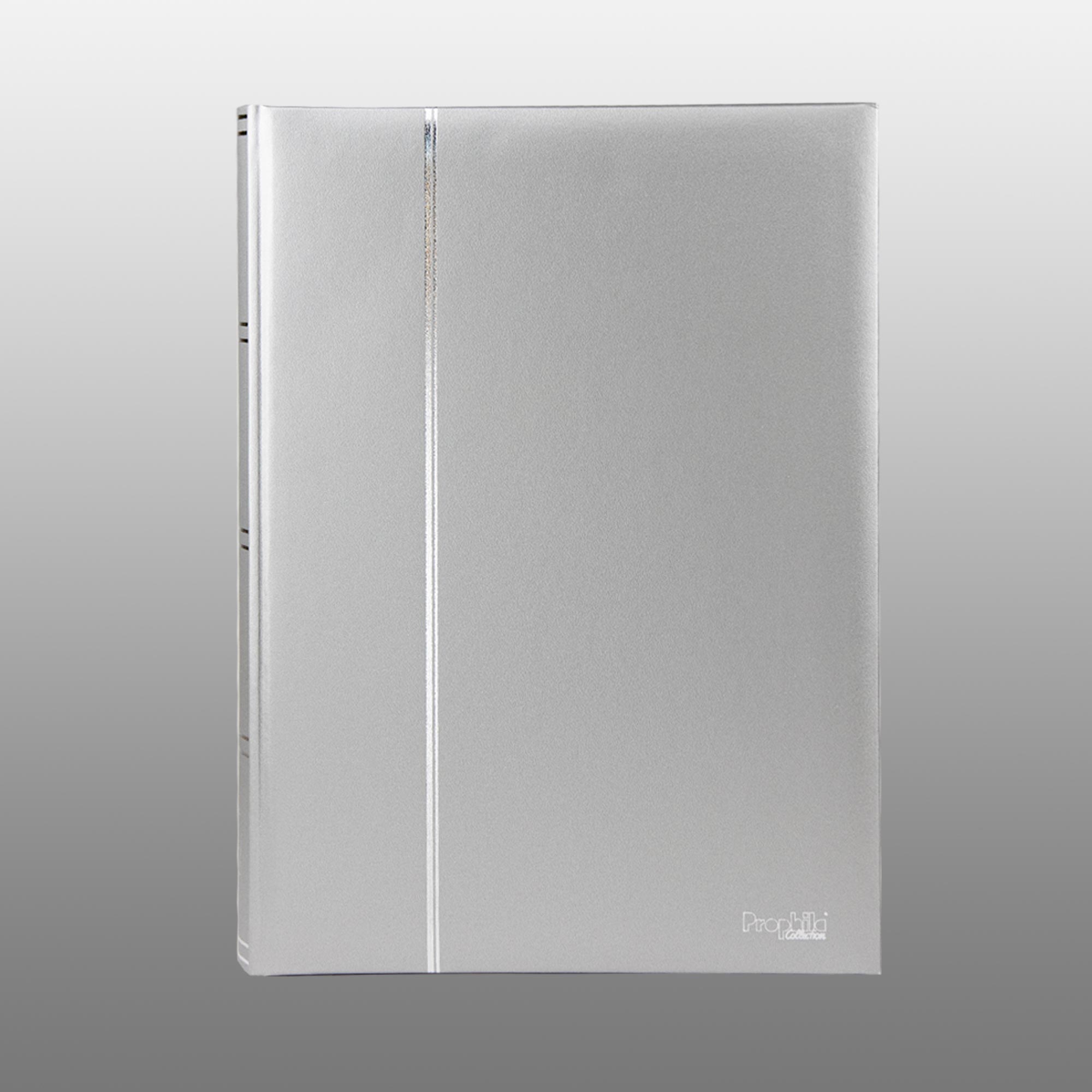 Prophila Collection Metallic Edition 60 Schwarze Seiten Briefmarkenalbum Einsteckbuch wattierter silberner Einband