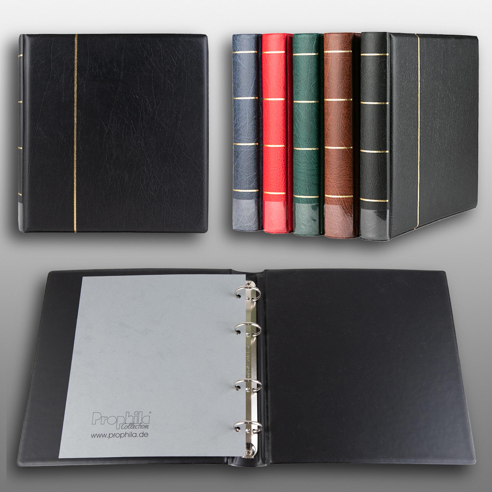 Prophila Collection Album A5 Standard-Ringbinder fr Mnzen Banknoten Postkarten ETB (schwarz)