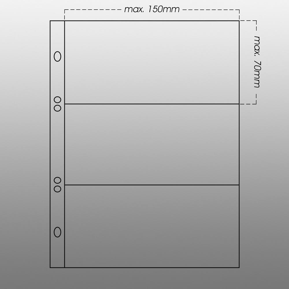 Prophila Collection 20 Banknoten-Hllen fr je 3 Banknoten (Gre Tasche: 150 x 70 mm)