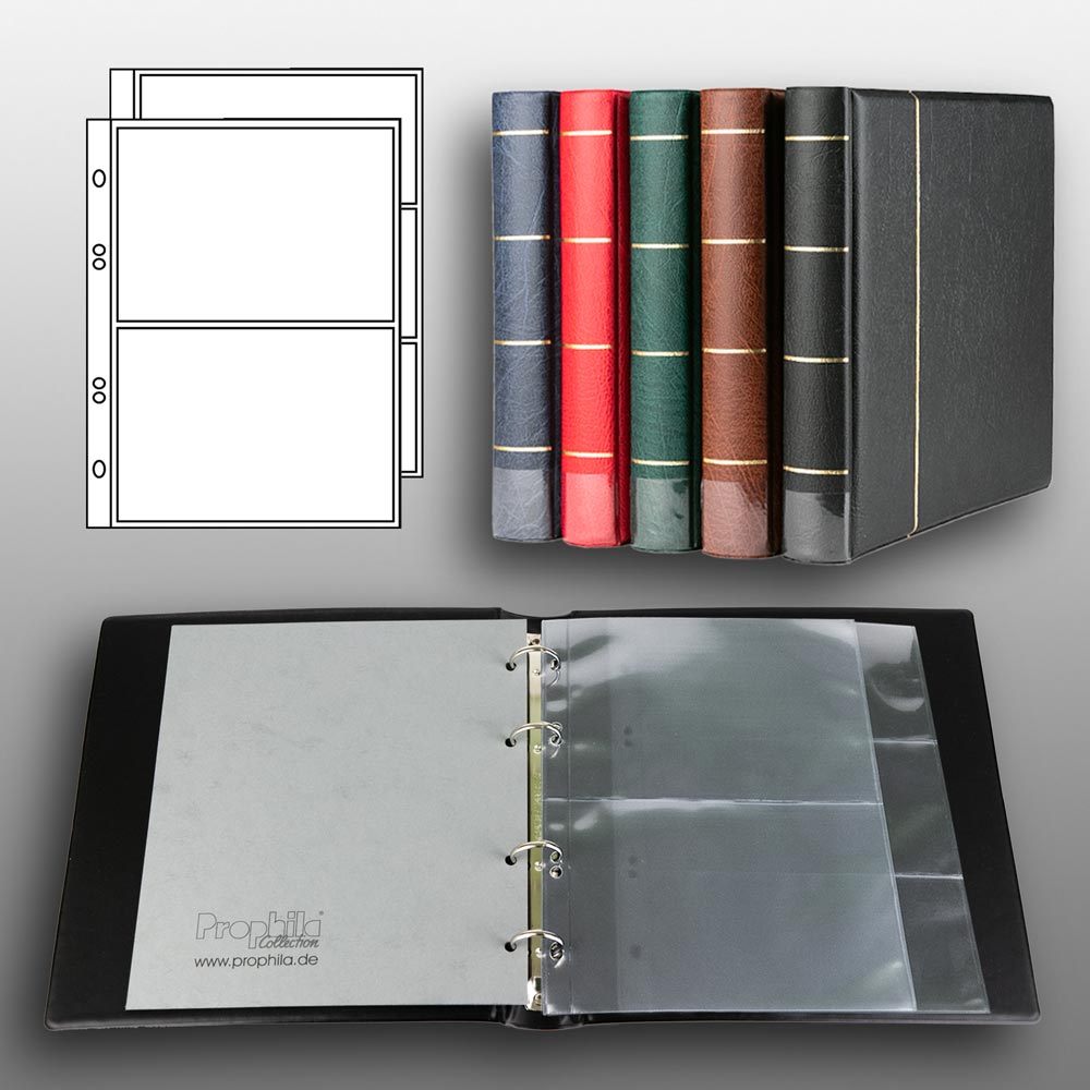 Prophila Collection Banknoten-Album (schwarz) mit 20 Hllen fr 50 Banknoten