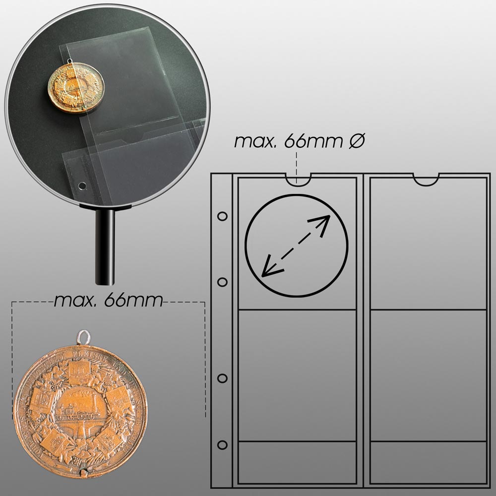 Prophila Collection 5 kleine Orden-Hllen fr je 4 Mnzen und Medallien bis 72 mm Durchmesser