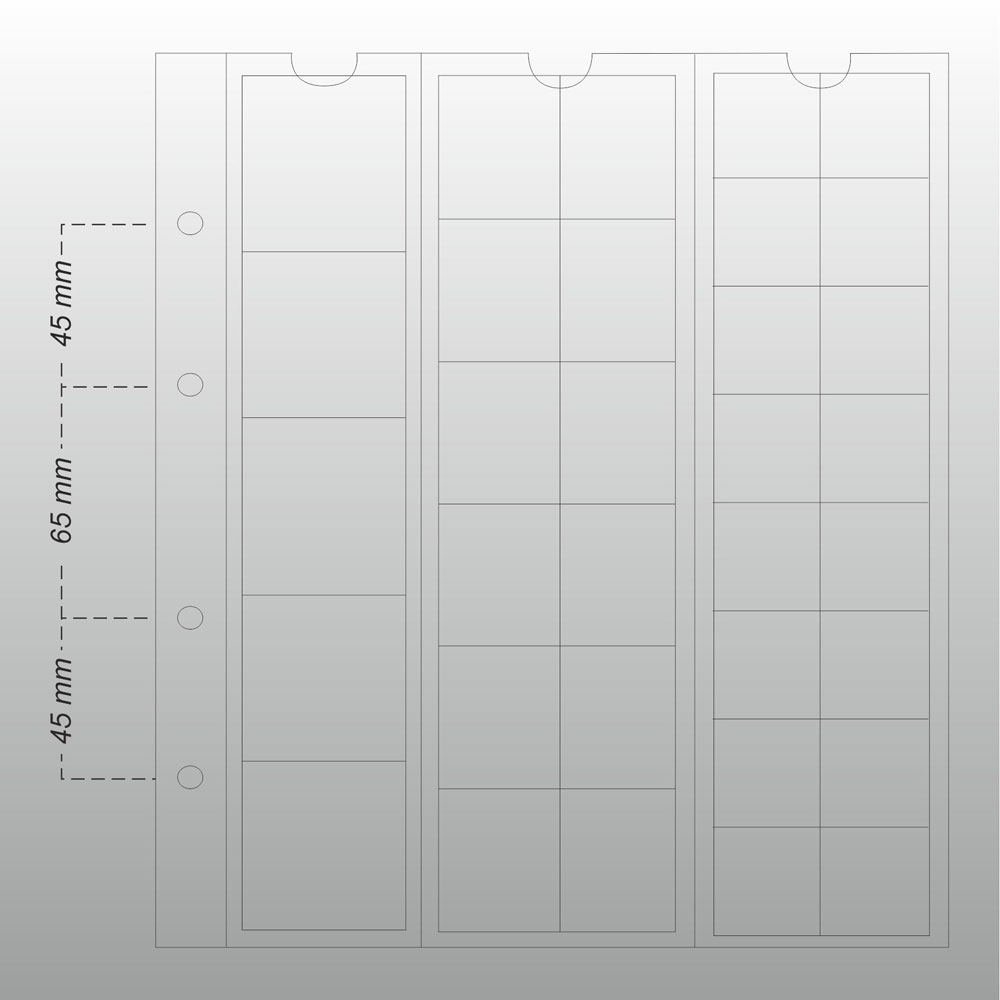 Prophila Collection 10 numismatische Mnzhllen, 5 Fcher bis 34, 12 bis 25 und 16 bis 17 mm , mit 5 schwarzen Karton-Zwischenblttern