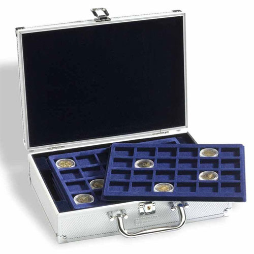 Mnzkoffer fr 144 2-Euro-Mnzen in Kapseln, inkl. 6 Mnztableaus