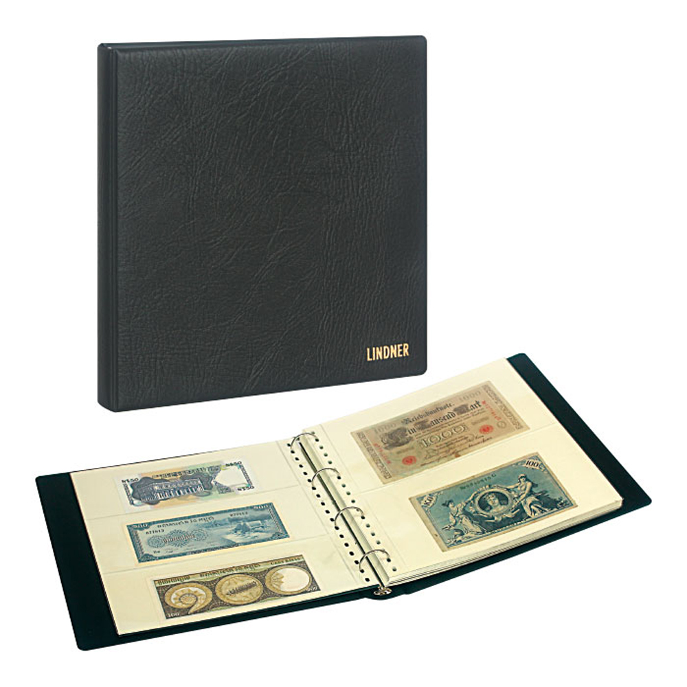Set: Banknotenalbum SRS mit 20 Klarsichthllen fr Banknoten und Schutzkassette