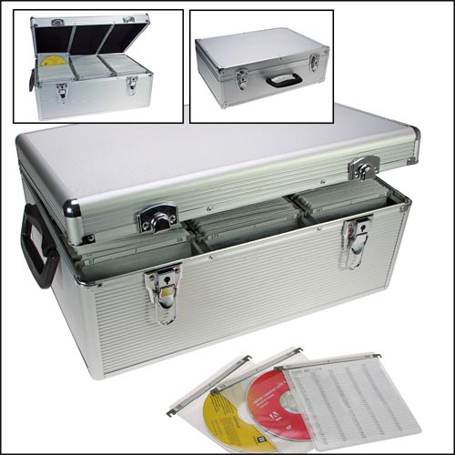 SAFE ALU-Koffer fr 510 CDs / DVDs / Blu-Rays in Hngeregistern