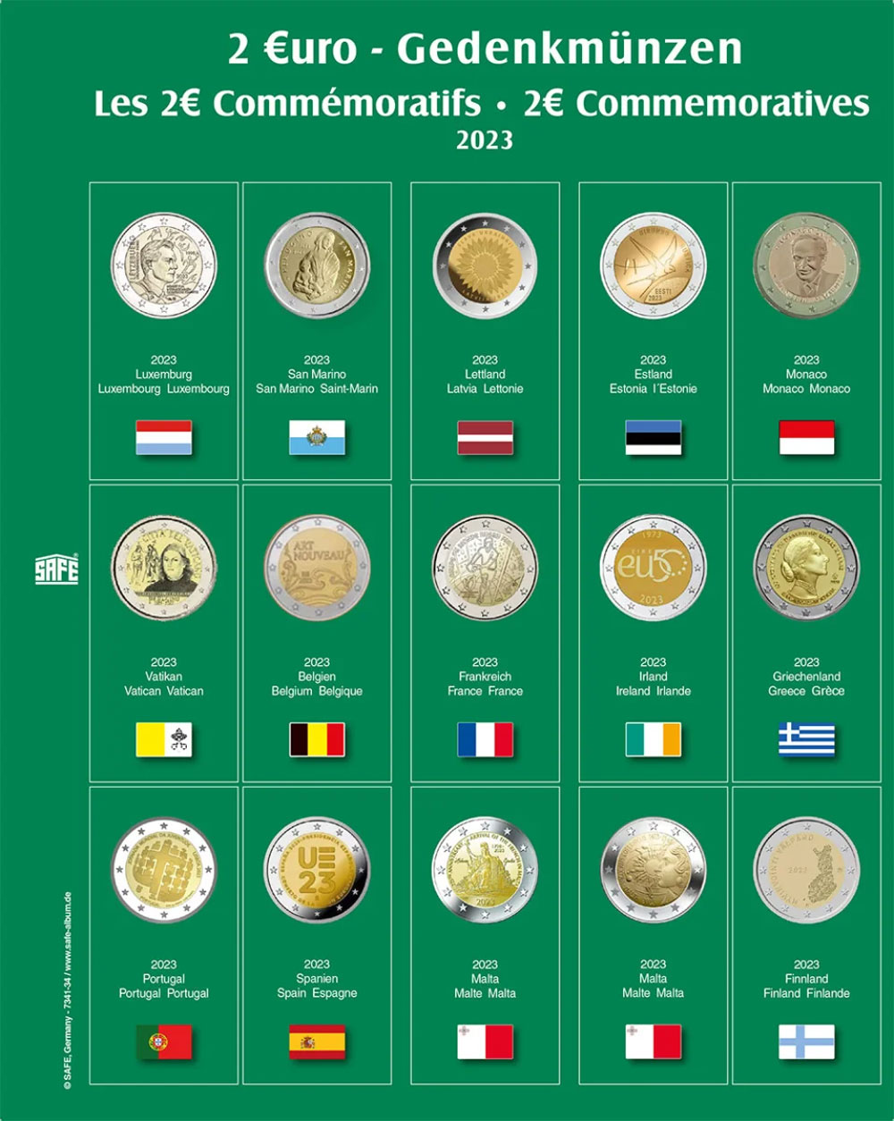 SAFE 7341-34 Premium Mnzblatt 2 Euro des Jahres 2023 Blatt 34