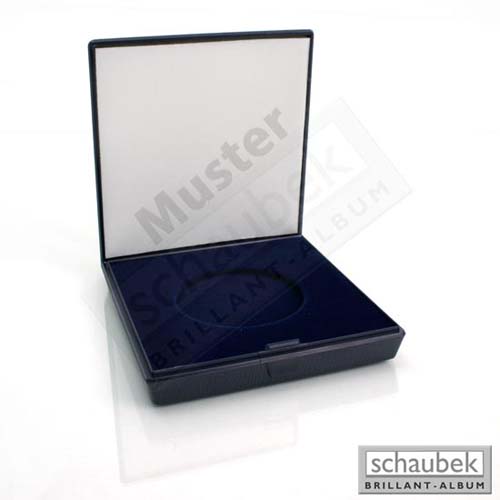 Schaubek Mnz-Etui Omega, blauer Kunststoff, 60 mm x 60 mm, eindrckbare Einlage